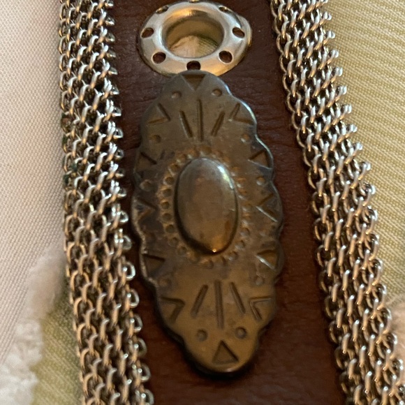 80s Vintage Sand Castle Leather & Mesh Belt (s/med) - Picture 12 of 12